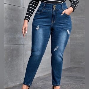 EUC Plus 4 XL High Waist Ripped Skinny Jeans
